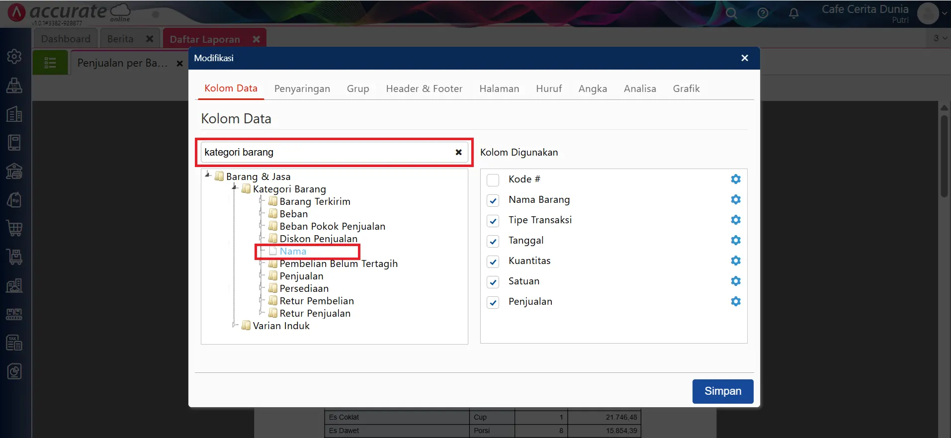 07 Membuat Laporan Penjualan Per Kategori Barang